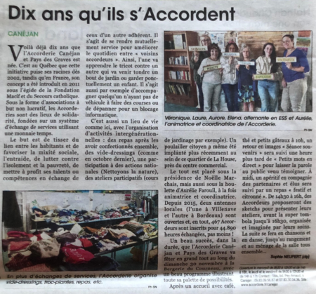 Article Courrier de Gironde