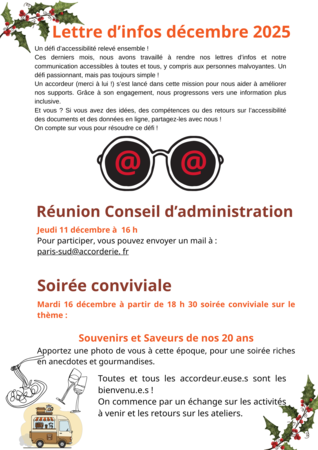 Lettre d'infos décembre 2025