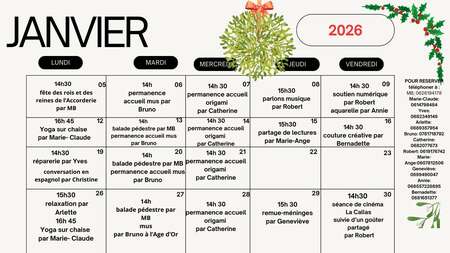 agenda janvier