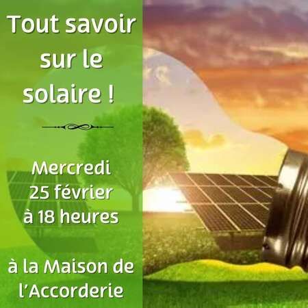 Réunion d’information “Tout savoir sur le solaire !”