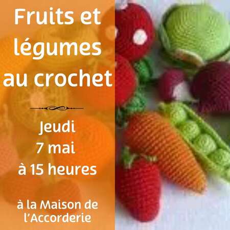 Atelier de fruits et légumes en crochet pour la fête de la science