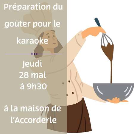 Préparation du goûter pour le karaoké