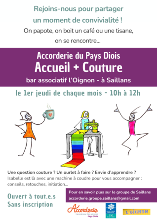 Saillans : accueil + atelier couture