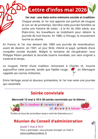 Lettre d'infos mai 2026