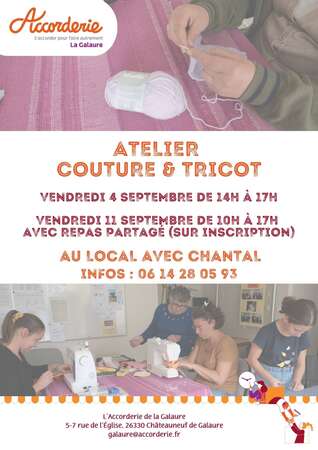 Atelier couture & tricot 4 & 11 septembre