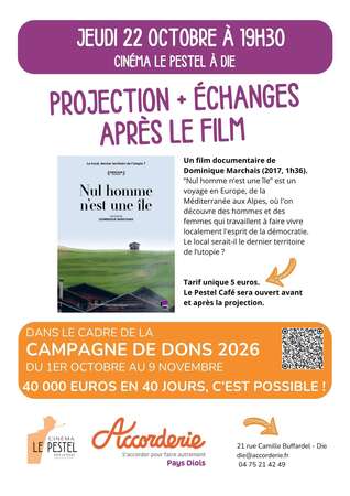 PROJECTION DU FILM & ÉCHANGES - “NUL HOMME N’EST UNE ÎLE”